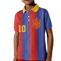 Spain 2026 Football Custom Kid Polo Shirt La Roja x Blaugrana