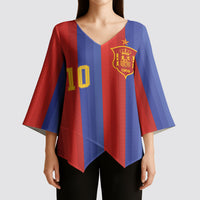 Spain 2026 Football Custom Kimono Sleeve Blouse La Roja x Blaugrana
