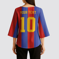 Spain 2026 Football Custom Kimono Sleeve Blouse La Roja x Blaugrana