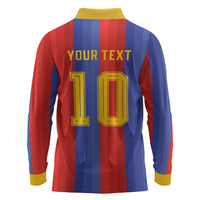 Spain 2026 Football Custom Long Sleeve Polo Shirt La Roja x Blaugrana