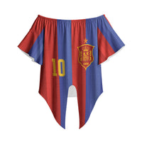 Spain 2026 Football Custom Off Shoulder Wrap Waist Top La Roja x Blaugrana