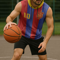 Spain 2026 Football Custom Sleeveless Hoodie La Roja x Blaugrana