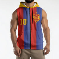 Spain 2026 Football Custom Sleeveless Zip Hoodie La Roja x Blaugrana