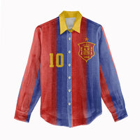 Spain 2026 Football Custom Women Casual Shirt La Roja x Blaugrana