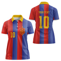 Spain 2026 Football Custom Women Polo Shirt La Roja x Blaugrana