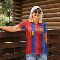 Spain 2026 Football Custom Women Polo Shirt La Roja x Blaugrana