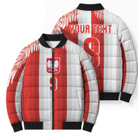 Poland Football Custom Bomber Puffer Jacket The White-Reds Winged Sport Style