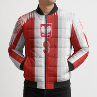 Poland Football Custom Bomber Puffer Jacket The White-Reds Winged Sport Style