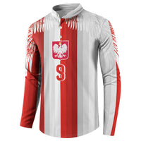 Poland Football Custom Button Sweatshirt The White-Reds Winged Sport Style