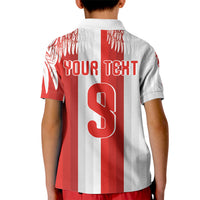 Poland Football Custom Kid Polo Shirt The White-Reds Winged Sport Style