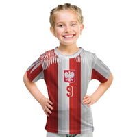 Poland Football Custom Kid T Shirt The White-Reds Winged Sport Style