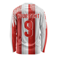 Poland Football Custom Long Sleeve Shirt The White-Reds Winged Sport Style