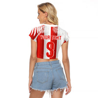 Poland Football Custom Raglan Cropped T Shirt The White-Reds Winged Sport Style