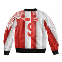 Poland Football Custom Sleeve Zip Bomber Jacket The White-Reds Winged Sport Style