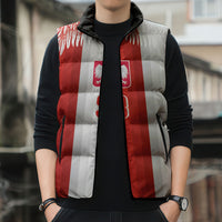 Poland Football Custom Sleeveless Puffer Jacket The White-Reds Winged Sport Style
