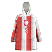 Poland Football Custom Wearable Blanket Hoodie The White-Reds Winged Sport Style