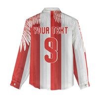Poland Football Custom Women Casual Shirt The White-Reds Winged Sport Style