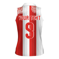 Poland Football Custom Women Sleeveless Polo Shirt The White-Reds Winged Sport Style