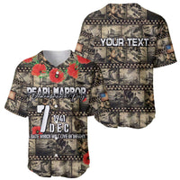 Pearl Harbor Remembrance Day Personalized Baseball Jersey Memories of December 7 with Red Poppy Lei - Wonder Print Shop