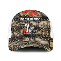Pearl Harbor Remembrance Day Personalized Baseball Net Cap Memories of December 7 with Red Poppy Lei - Wonder Print Shop