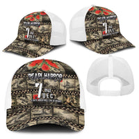 Pearl Harbor Remembrance Day Personalized Baseball Net Cap Memories of December 7 with Red Poppy Lei - Wonder Print Shop