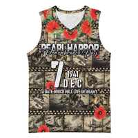 Pearl Harbor Remembrance Day Personalized Basketball Jersey Memories of December 7 with Red Poppy Lei - Wonder Print Shop
