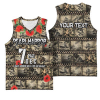 Pearl Harbor Remembrance Day Personalized Basketball Jersey Memories of December 7 with Red Poppy Lei - Wonder Print Shop