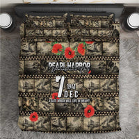Pearl Harbor Remembrance Day Bedding Set Memories of December 7 with Red Poppy Lei - Wonder Print Shop