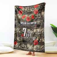 Pearl Harbor Remembrance Day Blanket Memories of December 7 with Red Poppy Lei - Wonder Print Shop