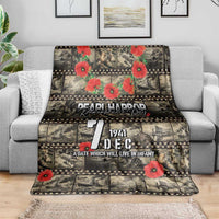 Pearl Harbor Remembrance Day Blanket Memories of December 7 with Red Poppy Lei - Wonder Print Shop