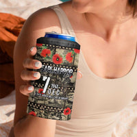 Pearl Harbor Remembrance Day Personalized 4 in 1 Can Cooler Tumbler Memories of December 7 with Red Poppy Lei - Wonder Print Shop