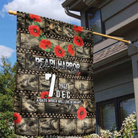 Pearl Harbor Remembrance Day Garden Flag Memories of December 7 with Red Poppy Lei - Wonder Print Shop