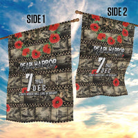 Pearl Harbor Remembrance Day Garden Flag Memories of December 7 with Red Poppy Lei - Wonder Print Shop