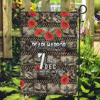 Pearl Harbor Remembrance Day Garden Flag Memories of December 7 with Red Poppy Lei - Wonder Print Shop