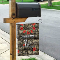 Pearl Harbor Remembrance Day Garden Flag Memories of December 7 with Red Poppy Lei - Wonder Print Shop