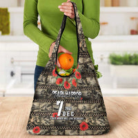 Pearl Harbor Remembrance Day Grocery Bag Memories of December 7 with Red Poppy Lei - Wonder Print Shop