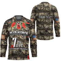 Pearl Harbor Remembrance Day Personalized Hockey Jersey Memories of December 7 with Red Poppy Lei - Wonder Print Shop