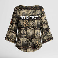 Pearl Harbor Remembrance Day Personalized Kimono Sleeve Blouse Memories of December 7 with Red Poppy Lei - Wonder Print Shop