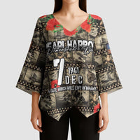 Pearl Harbor Remembrance Day Personalized Kimono Sleeve Blouse Memories of December 7 with Red Poppy Lei - Wonder Print Shop