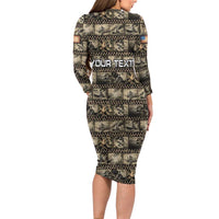 Pearl Harbor Remembrance Day Personalized Long Sleeve Bodycon Dress Memories of December 7 with Red Poppy Lei - Wonder Print Shop