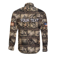 Pearl Harbor Remembrance Day Personalized Long Sleeve Button Shirt Memories of December 7 with Red Poppy Lei - Wonder Print Shop