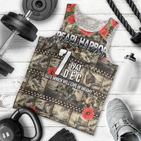 Pearl Harbor Remembrance Day Personalized Men Tank Top Memories of December 7 with Red Poppy Lei - Wonder Print Shop