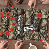 Pearl Harbor Remembrance Day Puzzle Memories of December 7 with Red Poppy Lei - Wonder Print Shop