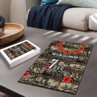 Pearl Harbor Remembrance Day Puzzle Memories of December 7 with Red Poppy Lei - Wonder Print Shop