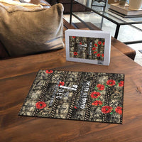 Pearl Harbor Remembrance Day Puzzle Memories of December 7 with Red Poppy Lei - Wonder Print Shop
