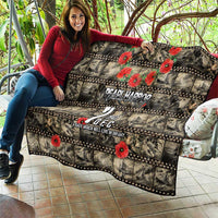 Pearl Harbor Remembrance Day Quilt Memories of December 7 with Red Poppy Lei - Wonder Print Shop