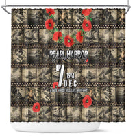 Pearl Harbor Remembrance Day Shower Curtain Memories of December 7 with Red Poppy Lei - Wonder Print Shop