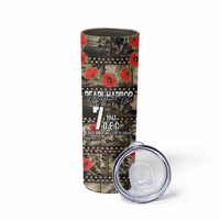 Pearl Harbor Remembrance Day Personalized Skinny Tumbler Memories of December 7 with Red Poppy Lei - Wonder Print Shop
