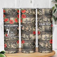 Pearl Harbor Remembrance Day Personalized Skinny Tumbler Memories of December 7 with Red Poppy Lei - Wonder Print Shop