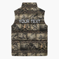 Pearl Harbor Remembrance Day Personalized Sleeveless Puffer Jacket Memories of December 7 with Red Poppy Lei - Wonder Print Shop